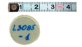 Proefstuk voor DSC-analyse: er is een diameter van 20 mm noodzakelijk